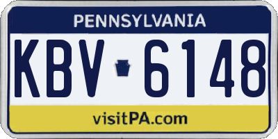 PA license plate KBV6148