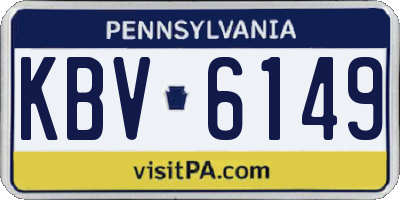 PA license plate KBV6149