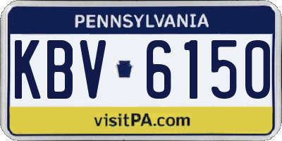 PA license plate KBV6150