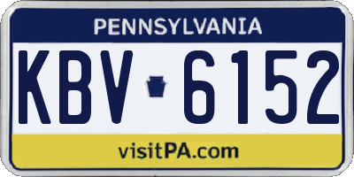 PA license plate KBV6152