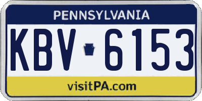 PA license plate KBV6153