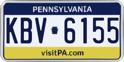 PA license plate KBV6155