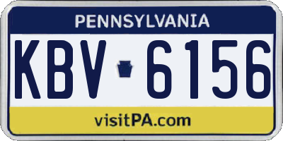 PA license plate KBV6156