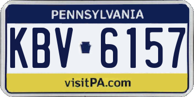 PA license plate KBV6157