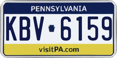 PA license plate KBV6159