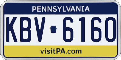 PA license plate KBV6160