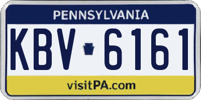 PA license plate KBV6161