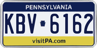 PA license plate KBV6162
