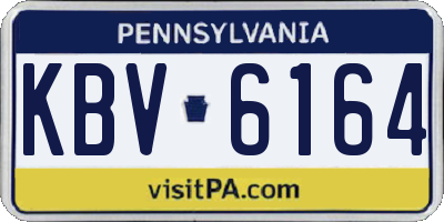 PA license plate KBV6164
