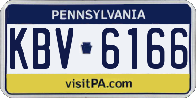 PA license plate KBV6166