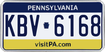 PA license plate KBV6168