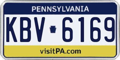 PA license plate KBV6169