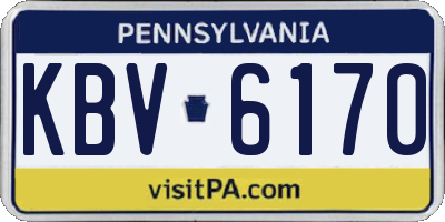 PA license plate KBV6170