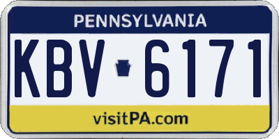 PA license plate KBV6171