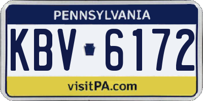 PA license plate KBV6172