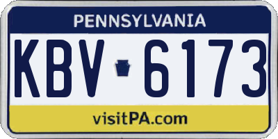 PA license plate KBV6173