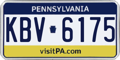 PA license plate KBV6175
