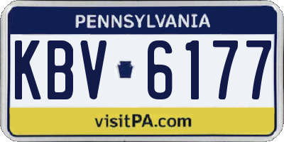 PA license plate KBV6177