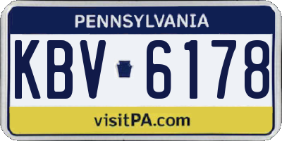 PA license plate KBV6178