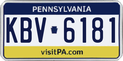 PA license plate KBV6181