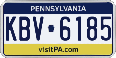 PA license plate KBV6185