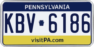 PA license plate KBV6186