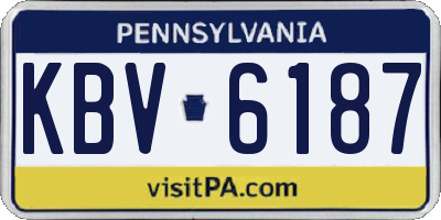 PA license plate KBV6187