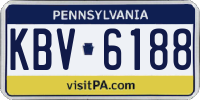 PA license plate KBV6188