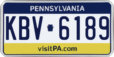 PA license plate KBV6189