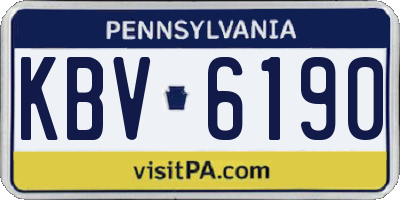 PA license plate KBV6190