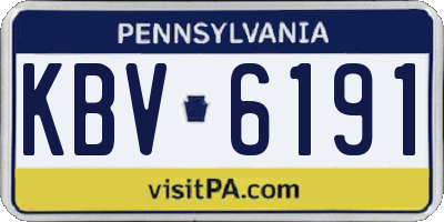 PA license plate KBV6191