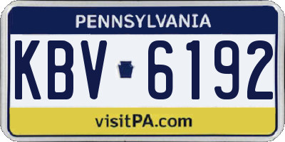 PA license plate KBV6192