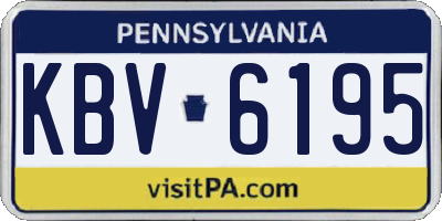 PA license plate KBV6195