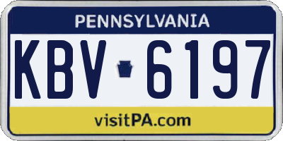 PA license plate KBV6197