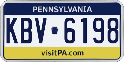 PA license plate KBV6198