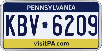 PA license plate KBV6209