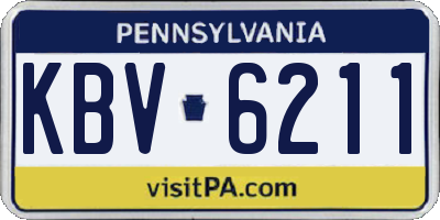 PA license plate KBV6211