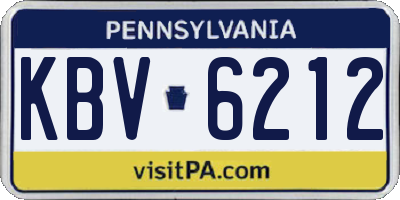 PA license plate KBV6212