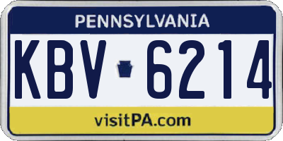 PA license plate KBV6214