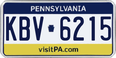 PA license plate KBV6215