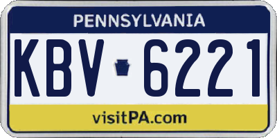 PA license plate KBV6221