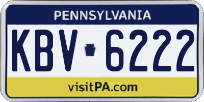 PA license plate KBV6222