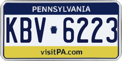 PA license plate KBV6223