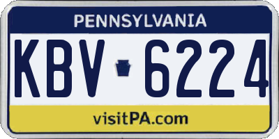 PA license plate KBV6224