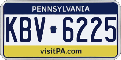 PA license plate KBV6225