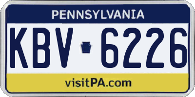 PA license plate KBV6226