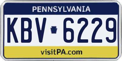 PA license plate KBV6229