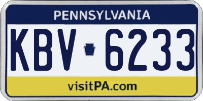 PA license plate KBV6233