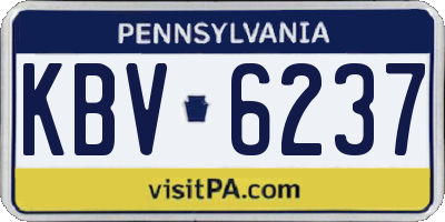 PA license plate KBV6237