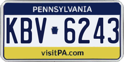 PA license plate KBV6243